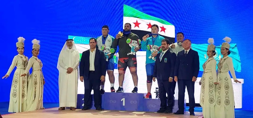 لاعب منتخب سوريا لرفع الأثقال قسورة جغيلي يحرز ثلاث ميداليات ذهبية في  بطولة آسيا المقامة في كازاخستان 